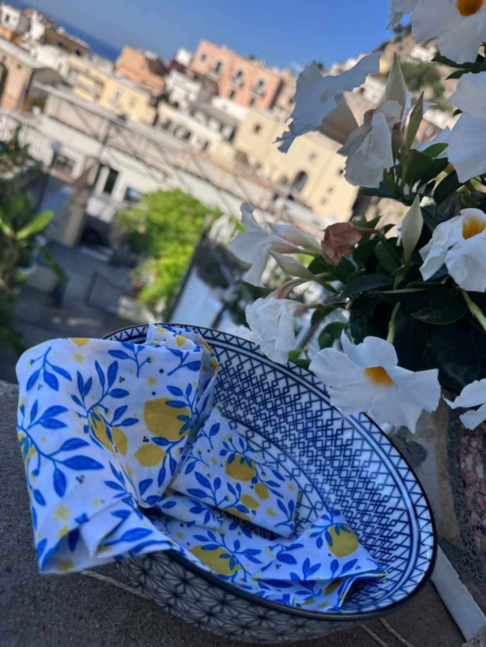 Blue & Yellow Lemon Scarf